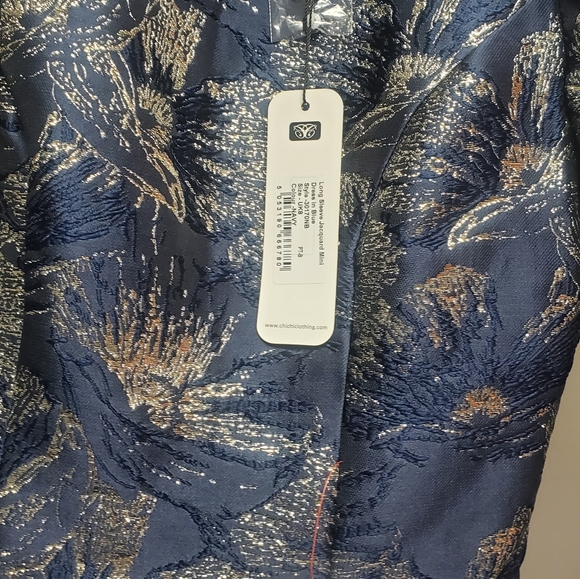 Chi Chi London Jacquard Mini Blue Dress NWT Never Worn - Picture 8 of 10